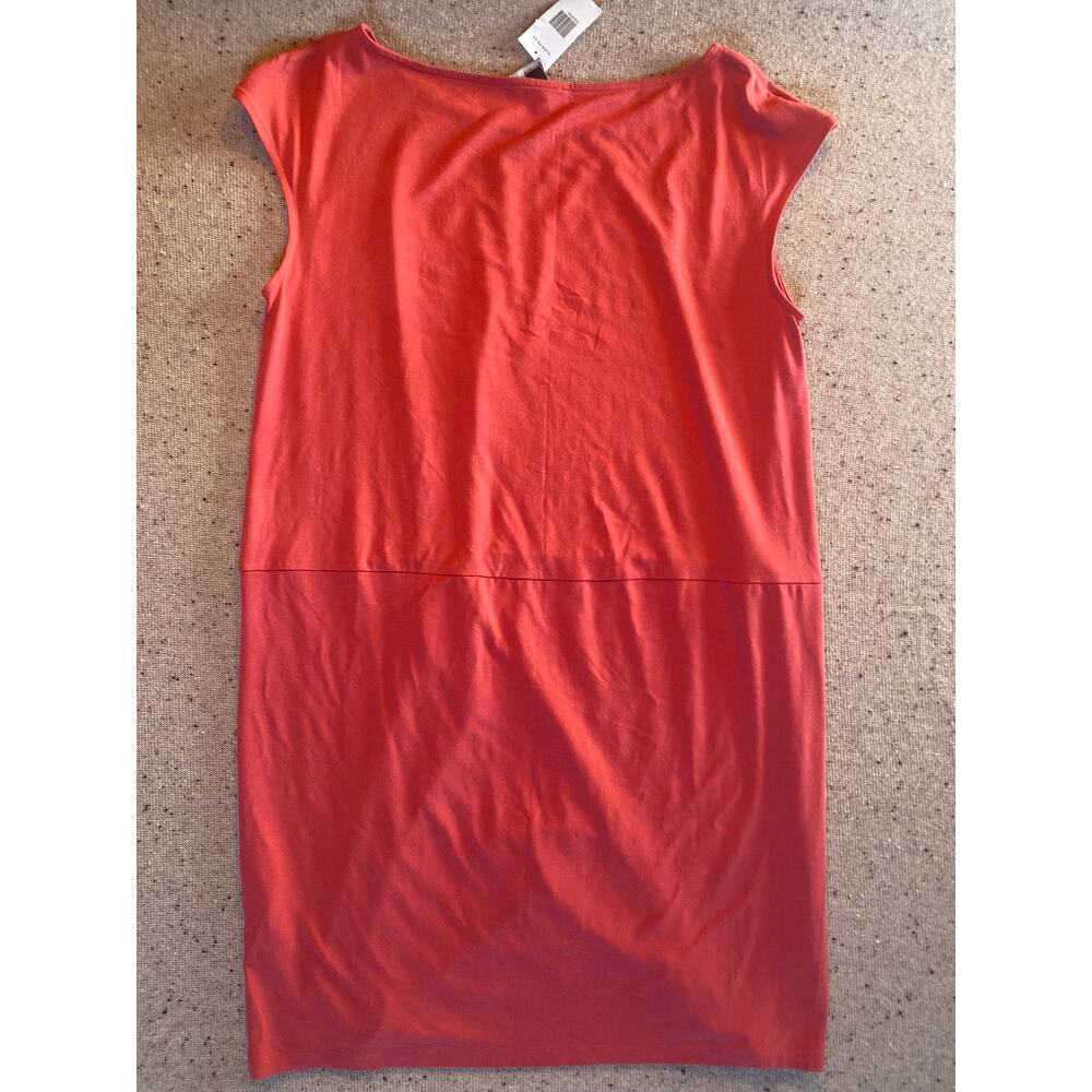 Eileen Fisher Knee Length Cap Sleeve Dress Coral Small Summer NWT - Picture 4 of 5